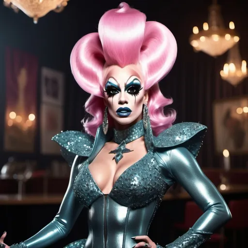 Prompt: Create a real life depiction of a Drag queen Spawn