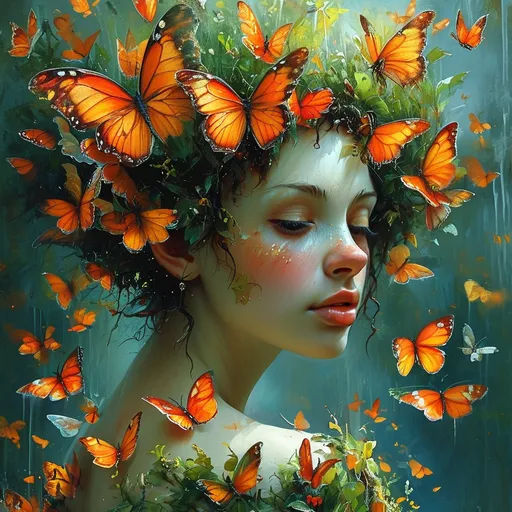 Prompt: My soul is painted like the wings of butterflies, Fairy tales of yesterday will grow but never die