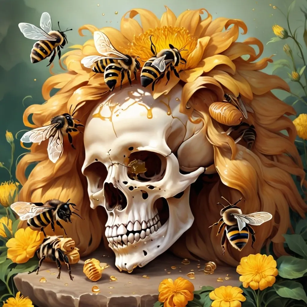 Prompt: The Bees Made Honey in the Lion’s Skull