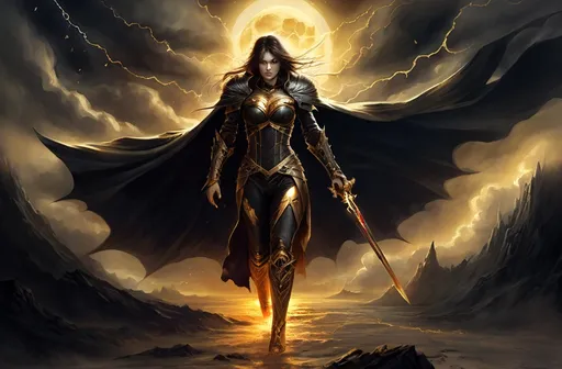 Prompt: Heroine of the night
Blood and thunder rushing through me
'Til the dawn of light
The sky is turning gold