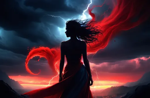 Prompt: Heroine of the night
Blood and thunder rushing through me
'Til the dawn of light
The sky is turning red