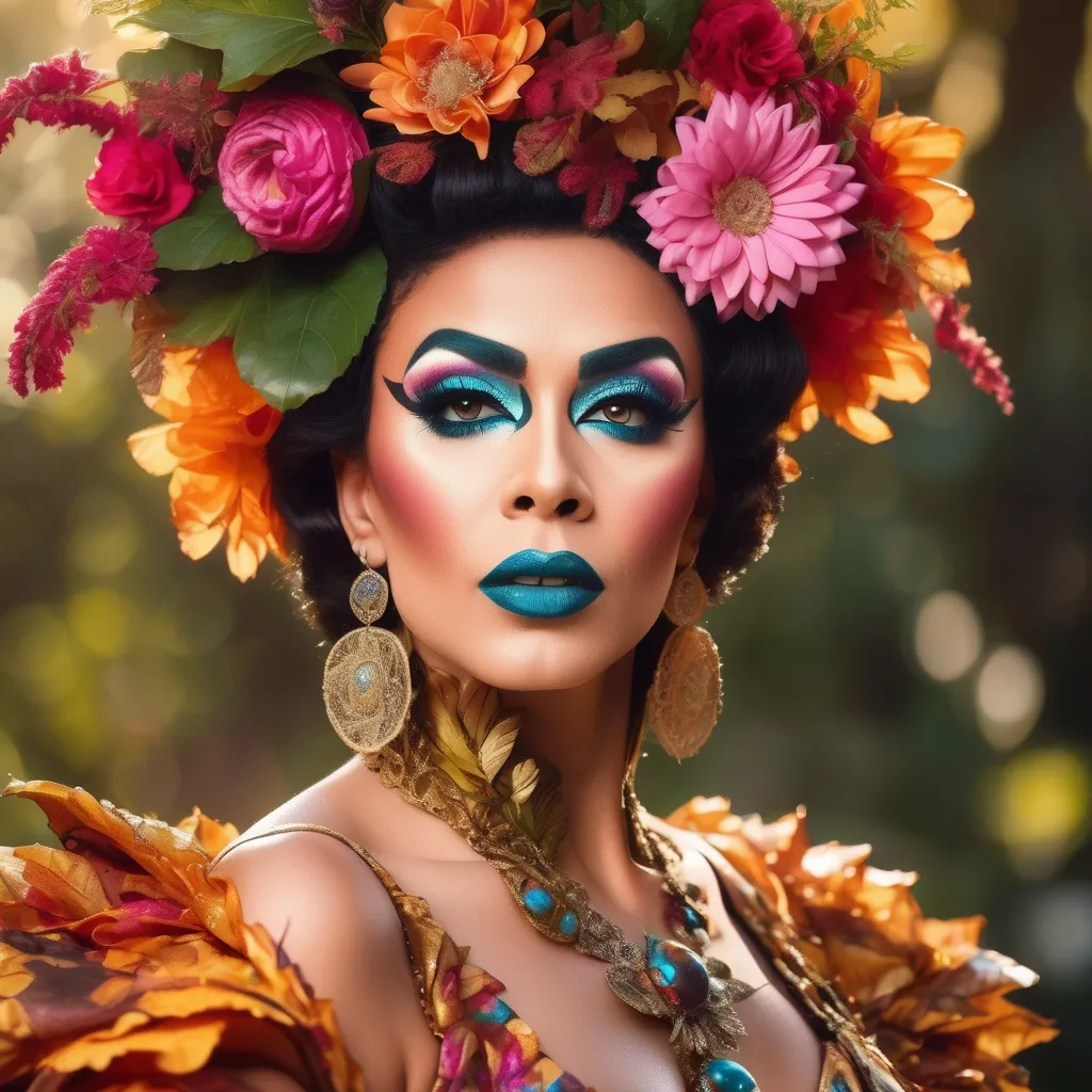 Prompt: A high definition hyper-detail live action digital photograph of a Drag queen Mother Nature