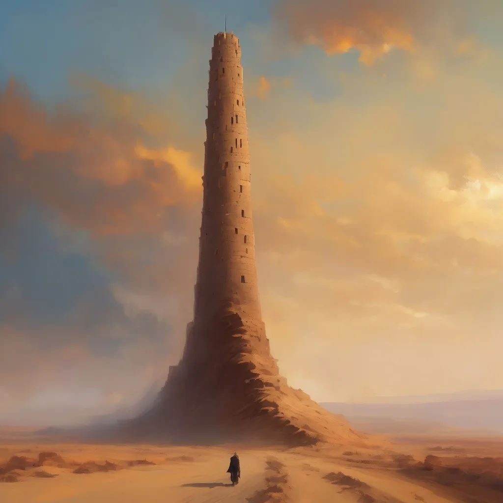 Prompt: Hot wind, moving fast across the desert
We feel that our time has arrived
The world spins, while we put his dream together
A tower of stone to take him straight to the sky