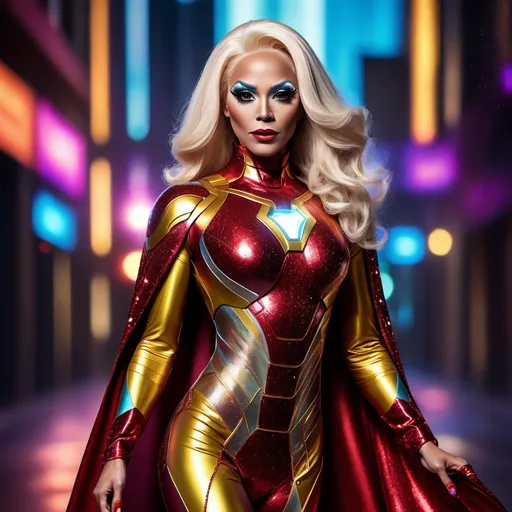 Prompt: Gorgeous drag queen (Marvel Superhero Ironman)