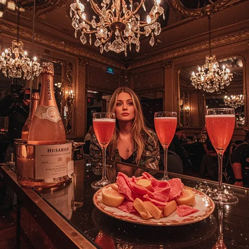 Prompt: Mirrors on the ceiling, the pink champagne on ice
And she said, "We are all just prisoners here of our own device"