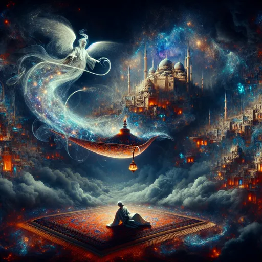 Prompt: The power of what has been before
Rises to trap you within
A magic carpet ride a genie maybe more
A city of heavenly sin
Sleep with the devil and then you must pay
Sleep with the devil and the devil will take you away