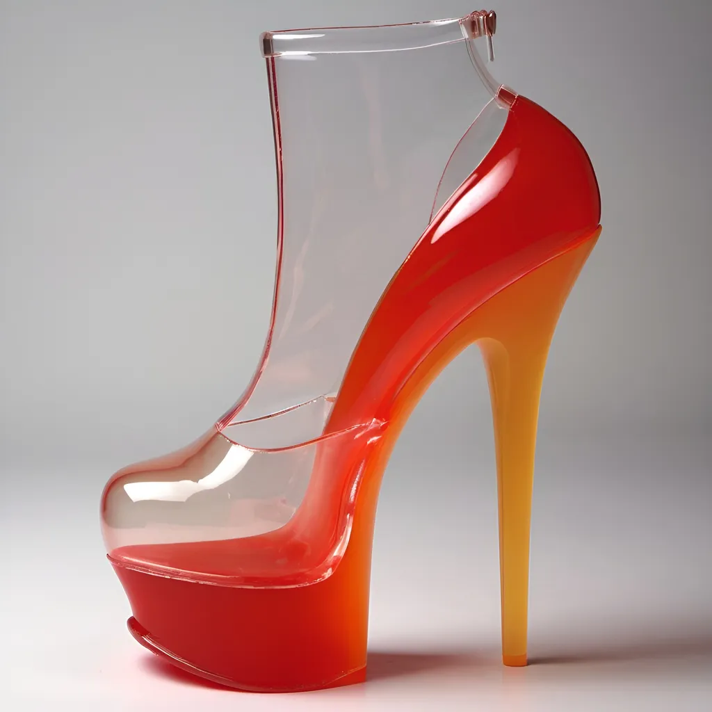 Prompt: 8 inch stiletto Jelly high heel shoes. 