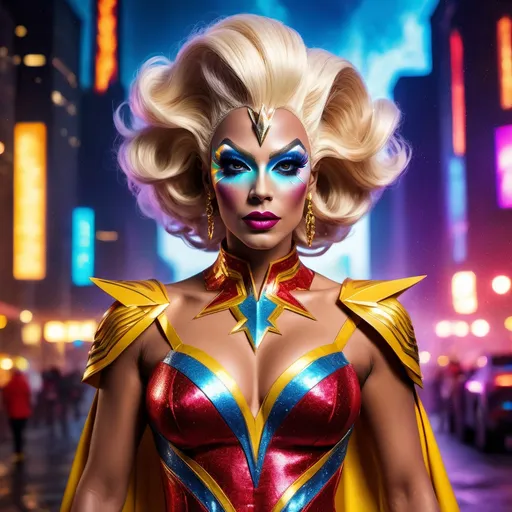 Prompt: Gorgeous drag queen (DC Superhero Shazam)