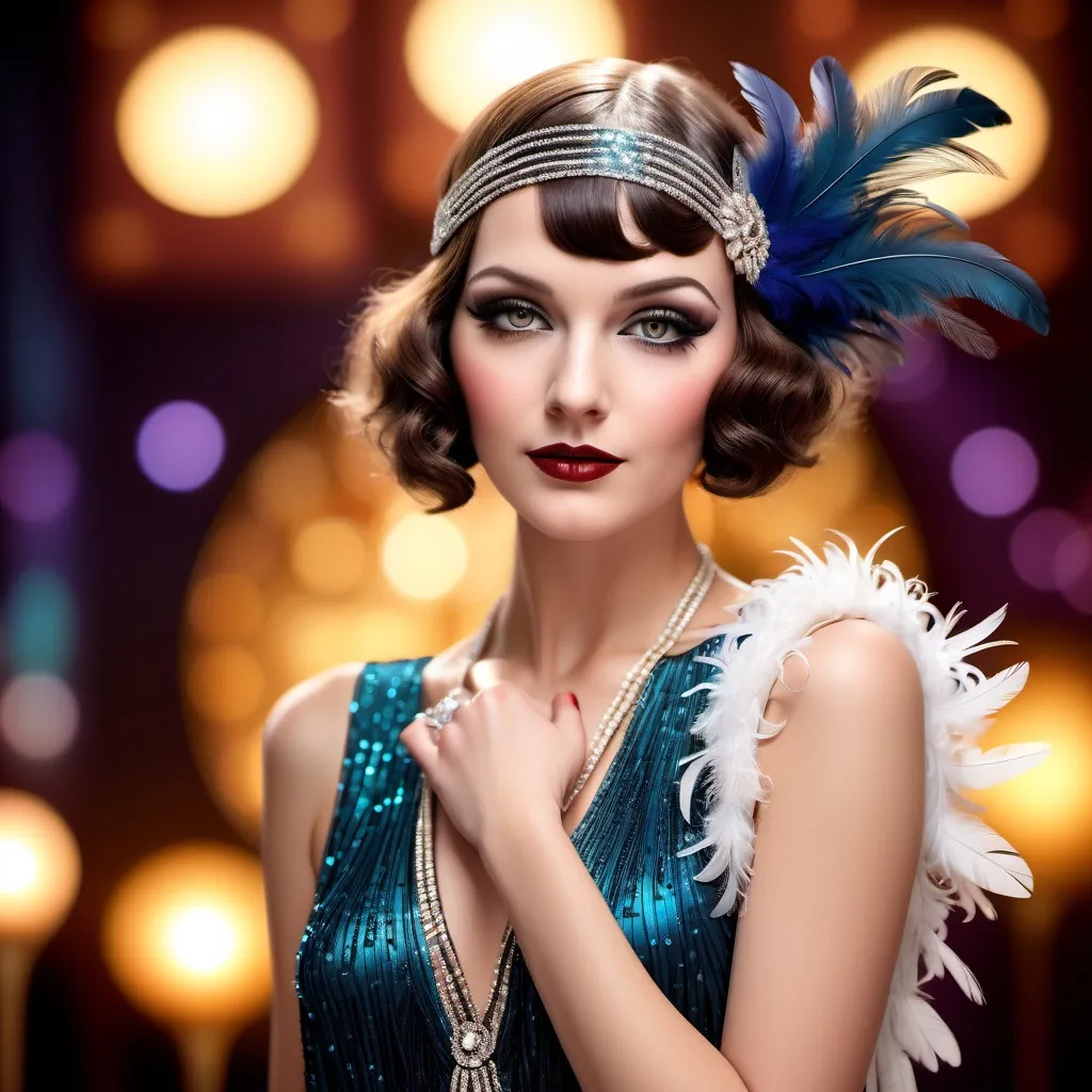 Prompt: A high definition hyper-detail live action digital photograph of a Drag queen 1920's flapper