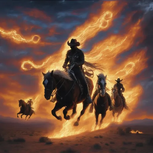 Prompt: Ghost riders in the sky