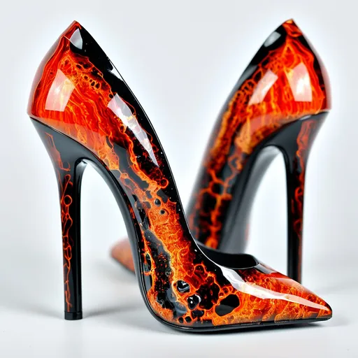 Prompt: 8 inch stiletto lava lamp high heel shoes. 