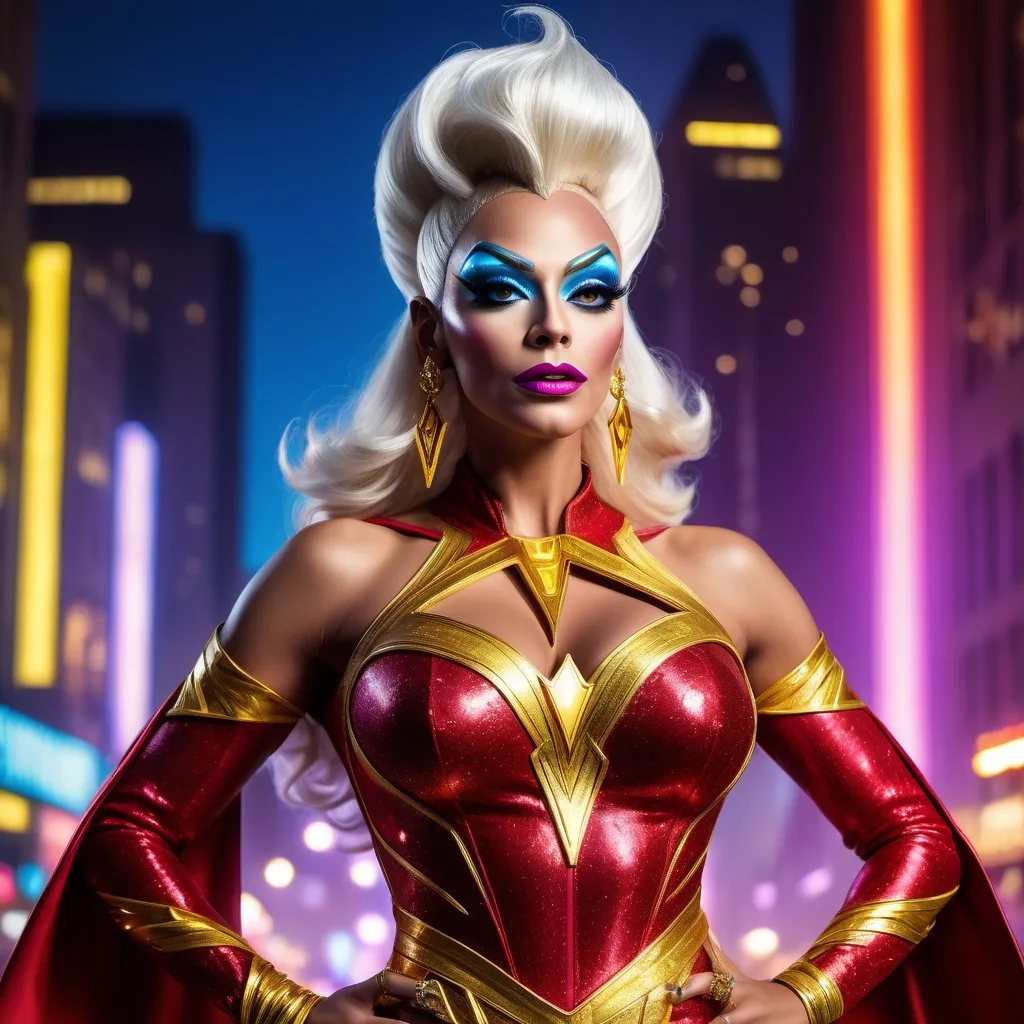 Prompt: Gorgeous drag queen (DC Superhero Shazam)