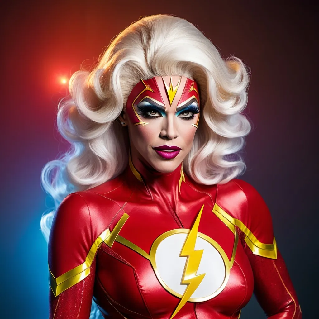 Prompt: Gorgeous drag queen (DC Superhero The Flash)