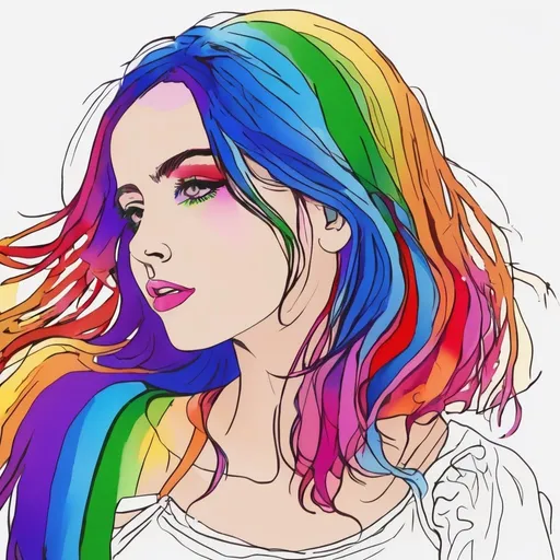 Prompt: She comes in colours ev'rywhere
She combs her hair
She's like a rainbow
Coming, colours in the air
Oh, everywhere
She comes in colours