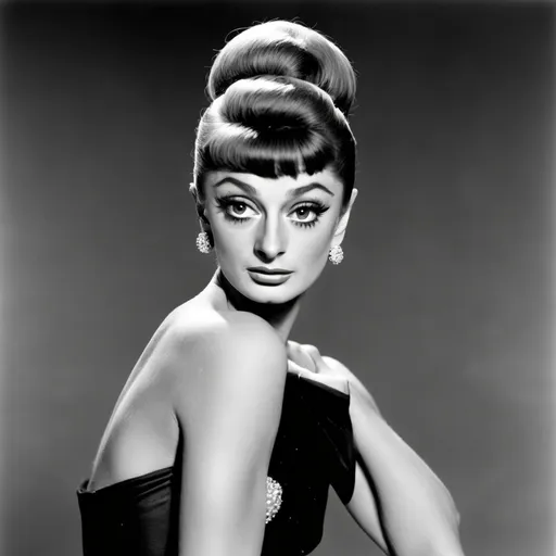 Prompt: Rodney Dangerfield dressed up as a gorgeous ultra-muscular 25-year-old drag queen Audrey Hepburn.