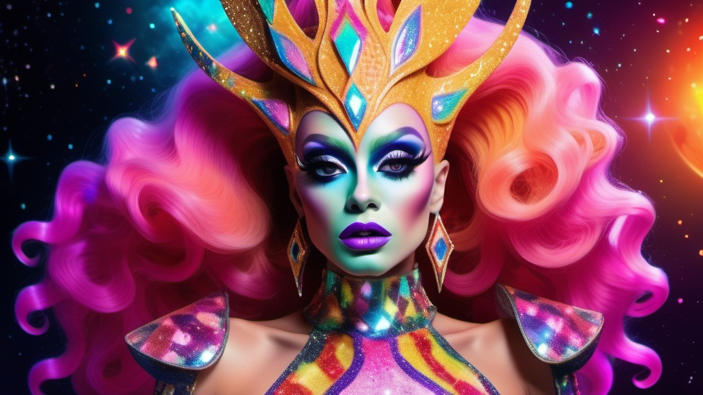 Prompt: Gorgeous 25-year-old Alien from the planet Calle Drag Queen.