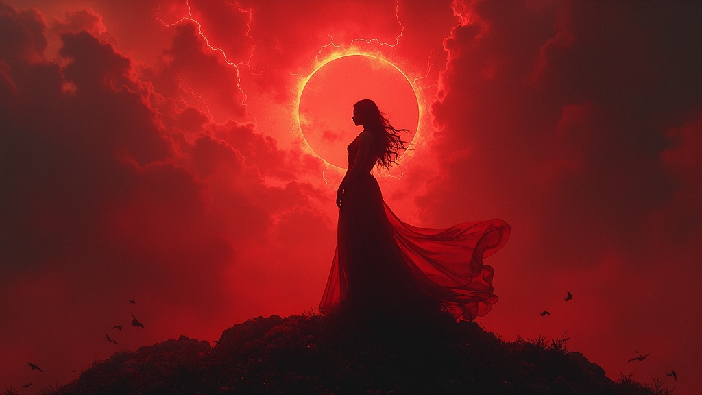 Prompt: Heroine of the night
Blood and thunder rushing through me
'Til the dawn of light
The sky is turning red