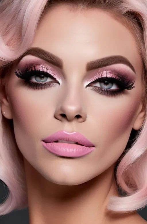 Prompt: The gorgeous muscular 25-year-old French drag queen would have shorter hair styled into soft waves falling just above my shoulders. My makeup would be subtle yet enhancing my features, with light pink blush on my cheeks and a neutral lip color. My eyes would be accentuated with light mauve eye shadow and long false eyelashes.

My favorite outfit would consist of a tight black corset laced up in front, highlighting my waist and enhancing my curves. Paired with it would be a short black pleated skirt made from a shiny fabric that falls just above my knees revealing enough thigh while remaining modest enough for public wear. Completing this ensemble would be a pair of black stockings held up by garters and matching high heels - about eight inches in height