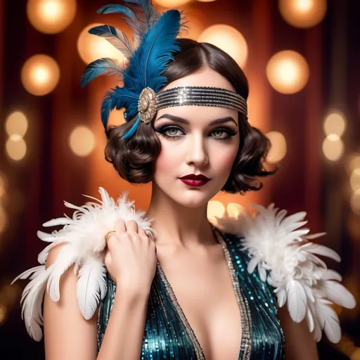 Prompt: A high definition hyper-detail live action digital photograph of a Drag queen 1920's flapper