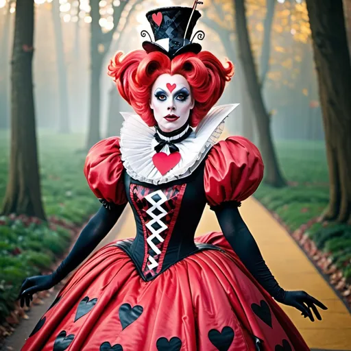 Prompt: Drag queen of Hearts from Alice in Wonderland