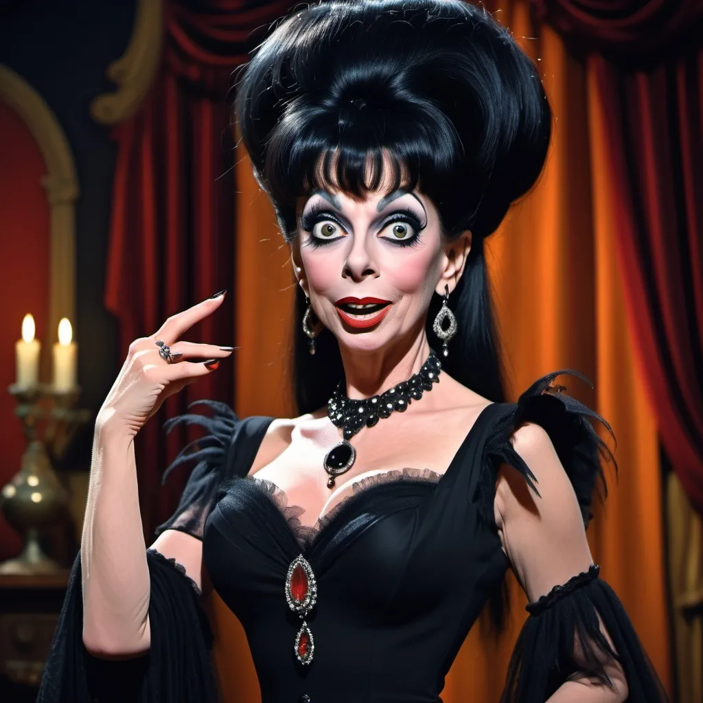 Prompt: Don Knotts dressed up as Elvira