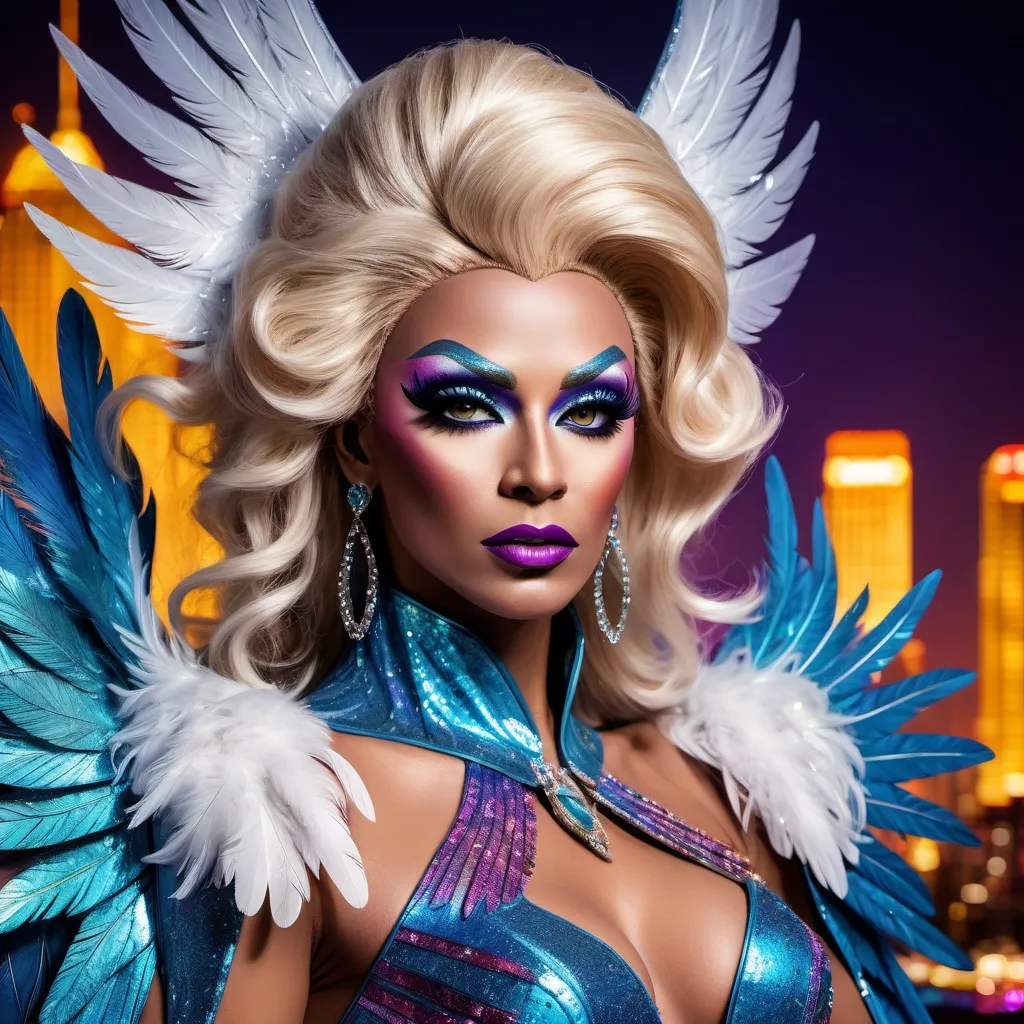 Prompt: Gorgeous drag queen (Marvel Superhero Archangel)