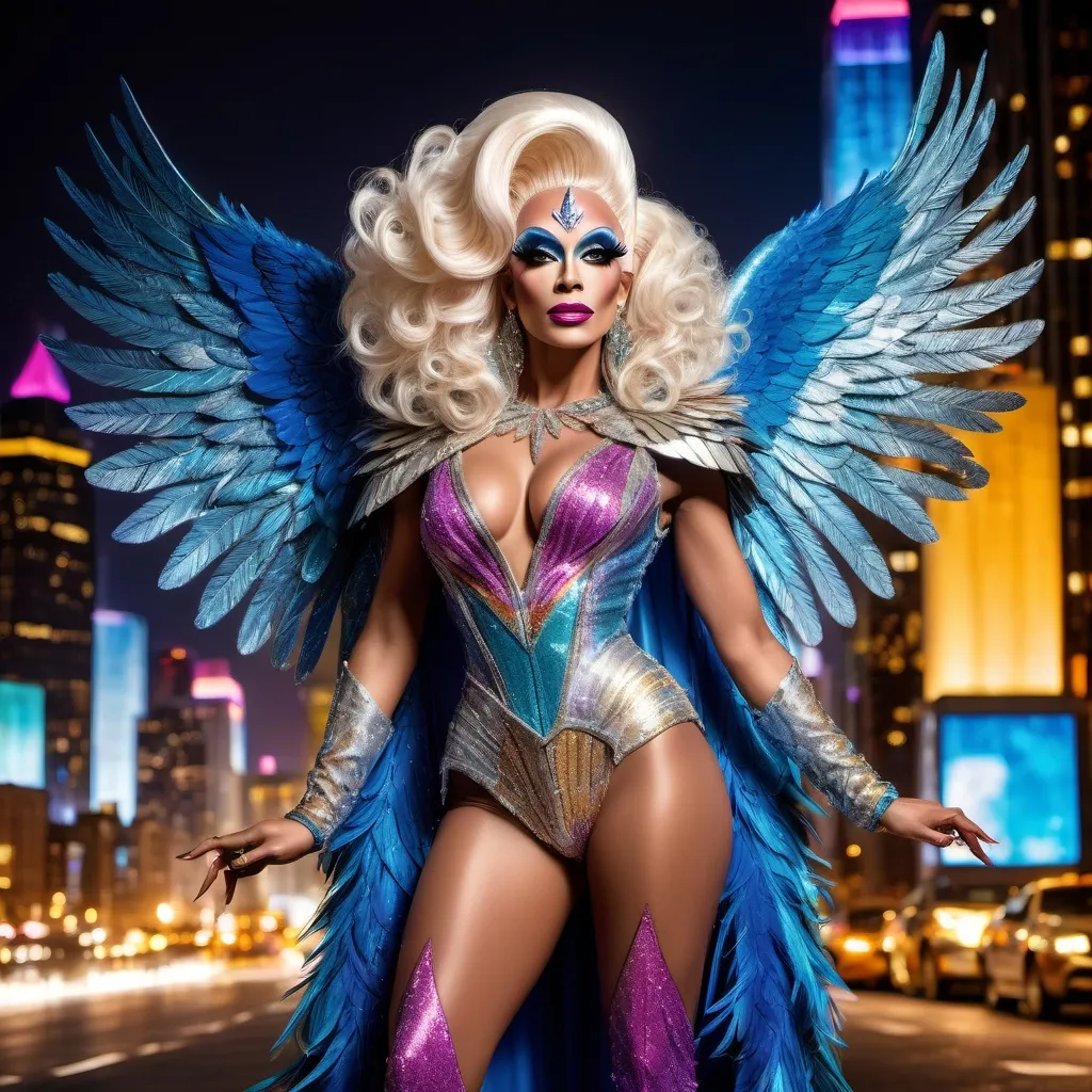 Prompt: Gorgeous drag queen (Marvel Superhero Archangel)