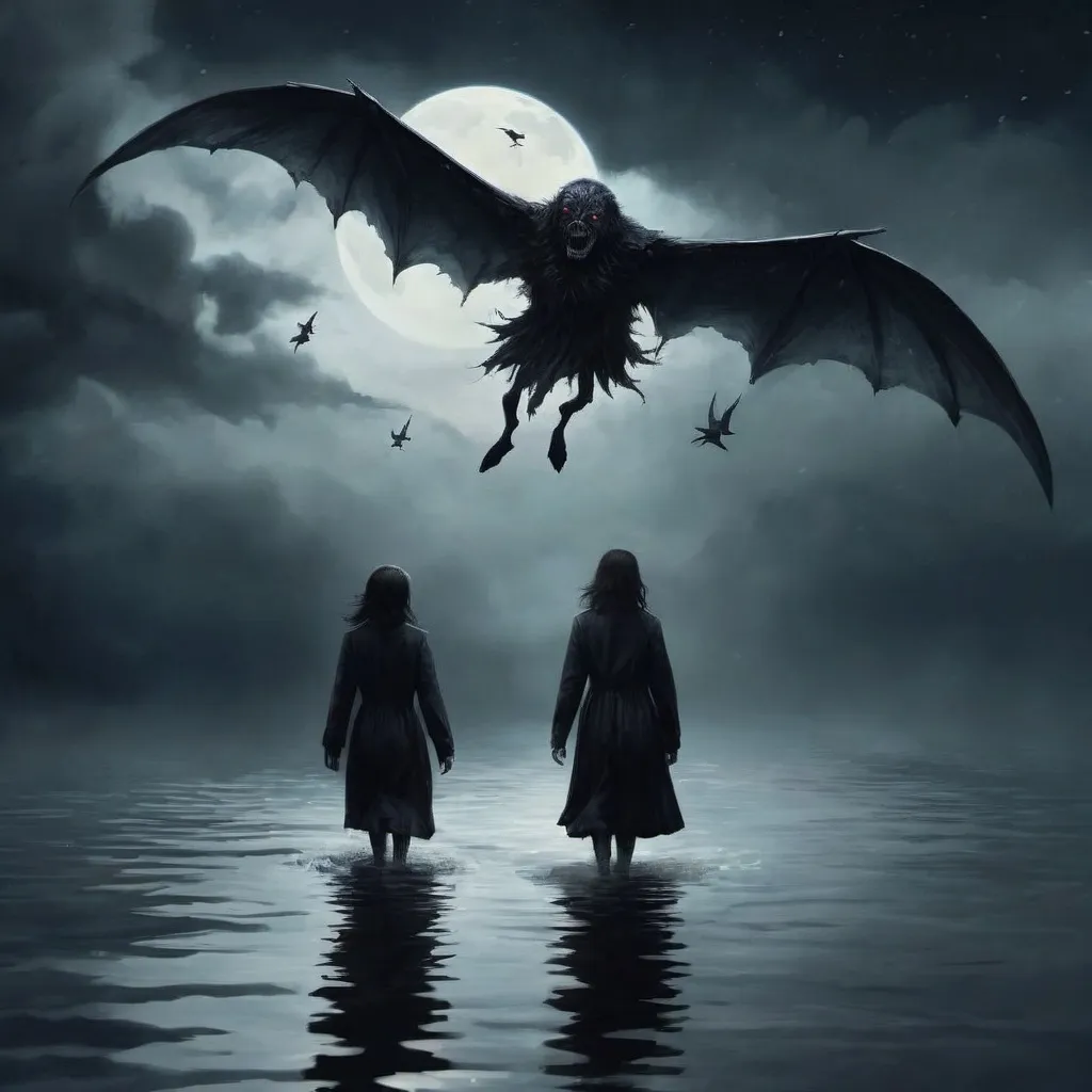 Prompt: You've seen them walking on the water
You've seen flying through the sky
They were frightening in the darkness