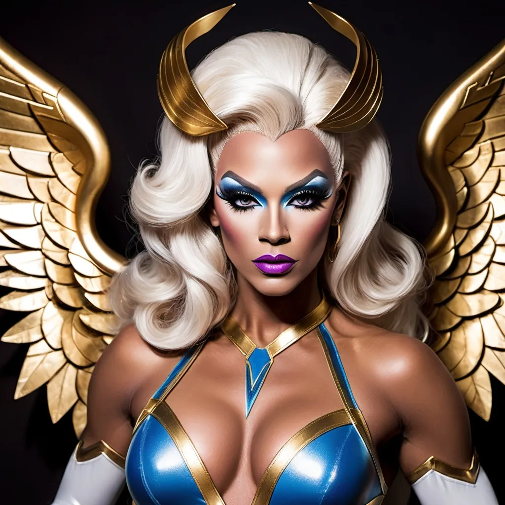 Prompt: Gorgeous drag queen (Marvel Superhero Archangel)