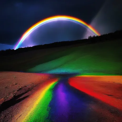 Prompt: Rainbow in the dark