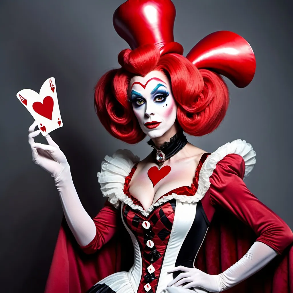 Prompt: Drag queen of Hearts from Alice in Wonderland