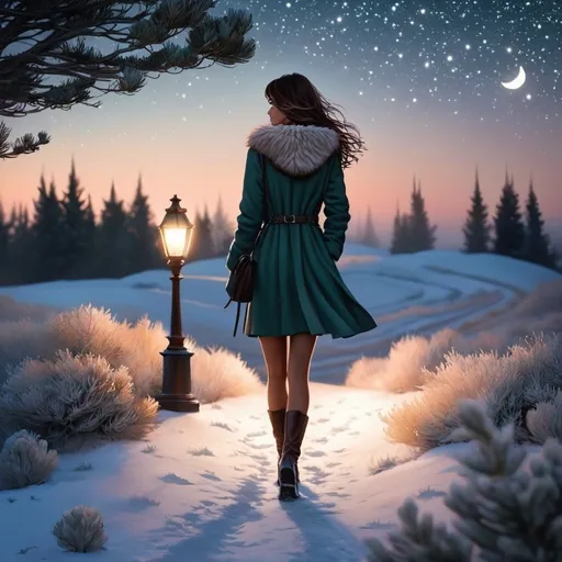 Prompt: And when you ran to me
Your cheeks flushed with the night
We walked on frosted fields
of juniper and lamplight