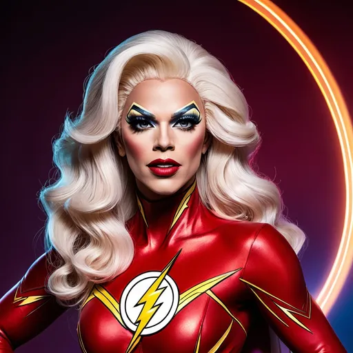 Prompt: Gorgeous drag queen (DC Superhero The Flash)