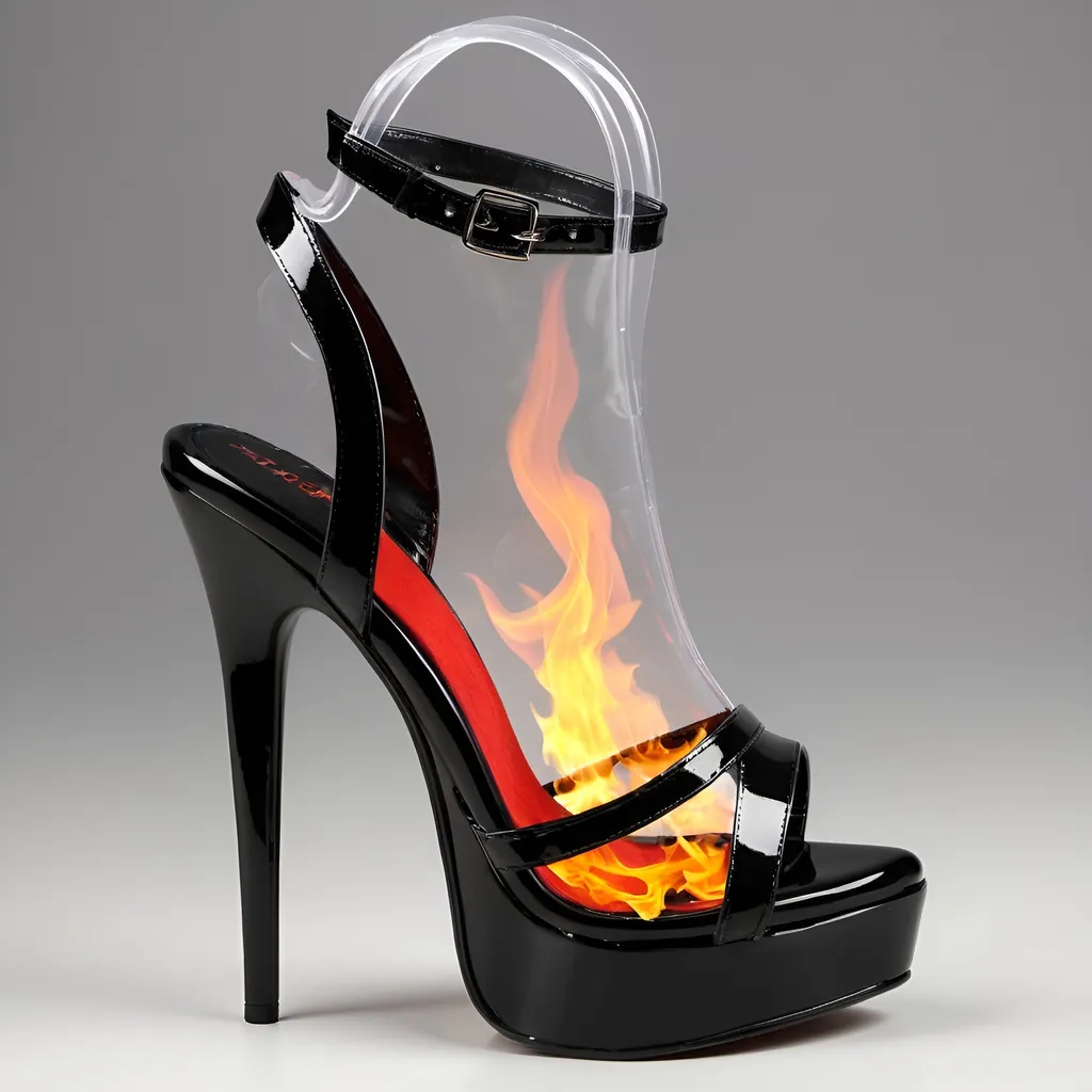 Prompt: 8 inch stiletto fire high heel shoes. 