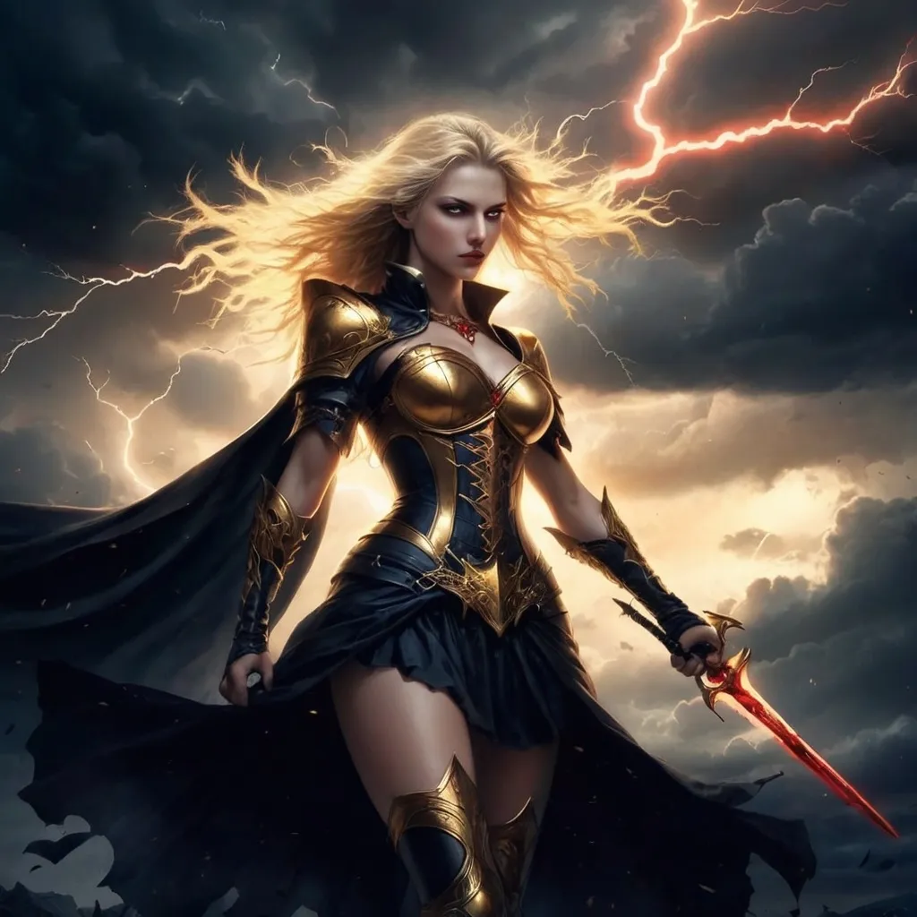 Prompt: Heroine of the night
Blood and thunder rushing through me
'Til the dawn of light
The sky is turning gold