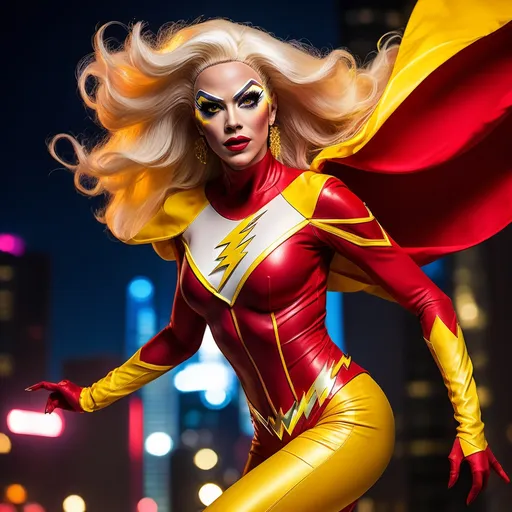 Prompt: Gorgeous drag queen (DC Superhero The Flash)