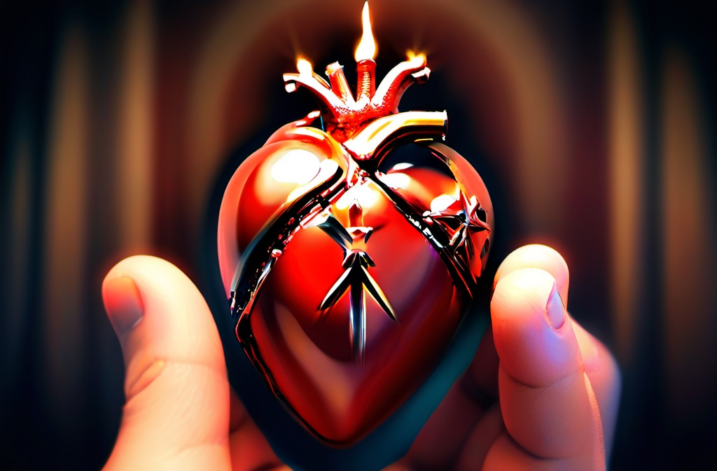 Prompt: We'll find the sacred heart
Somewhere bleeding in the night, yeah
Look for the light
And find the sacred heart