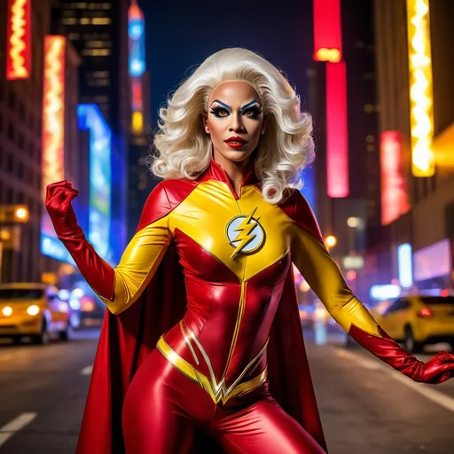 Prompt: Gorgeous drag queen (DC Superhero The Flash)