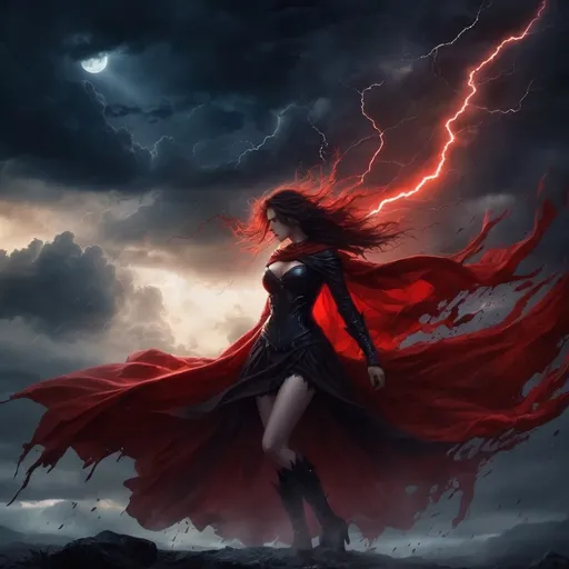 Prompt: Heroine of the night
Blood and thunder rushing through me
'Til the dawn of light
The sky is turning red