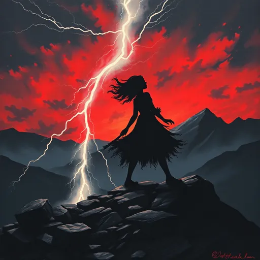 Prompt: Heroine of the night
Blood and thunder rushing through me
'Til the dawn of light
The sky is turning red