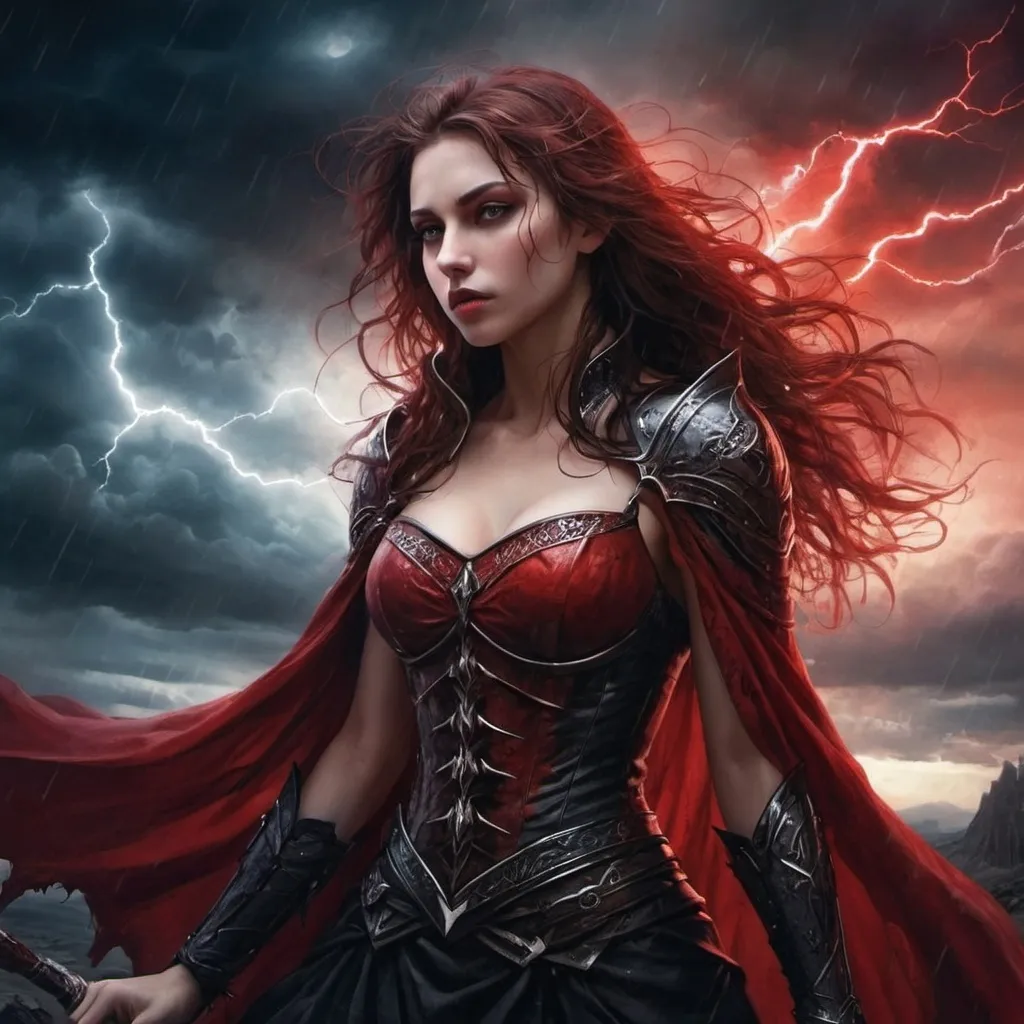 Prompt: Heroine of the night
Blood and thunder rushing through me
'Til the dawn of light
The sky is turning red