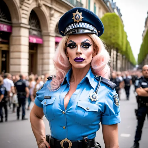 Prompt: French Drag queen cop