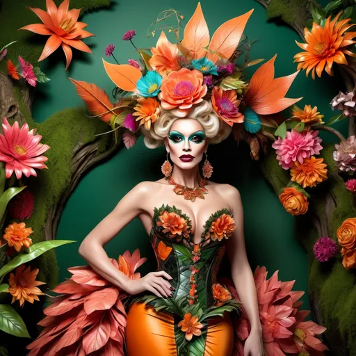 Prompt: A high definition hyper-detail live action digital photograph of a Drag queen Mother Nature