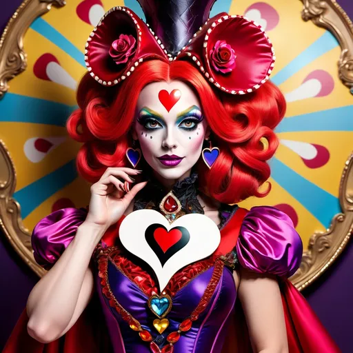 Prompt: Drag queen of Hearts from Alice in Wonderland