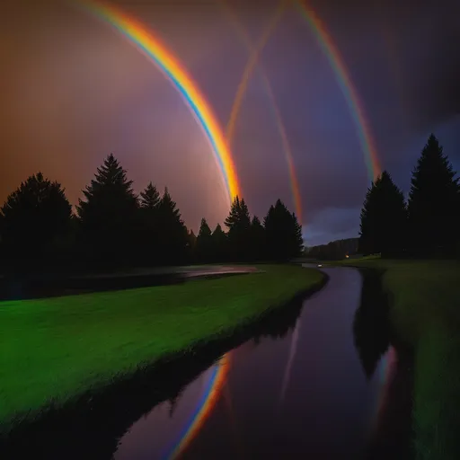 Prompt: Rainbow in the dark