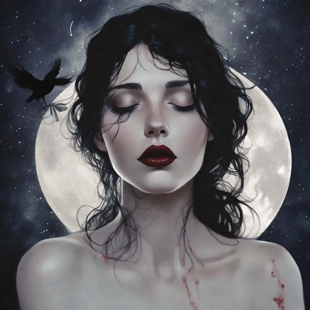 Prompt: Raven hair and ruby lips
Sparks fly from her fingertips
Echoed voices in the night
She's a restless spirit on an endless flight
