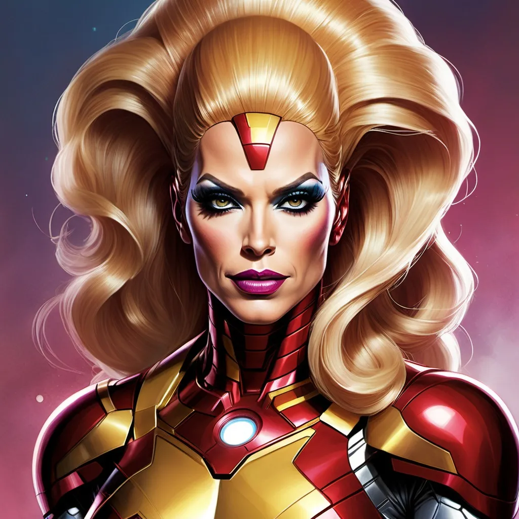 Prompt: Gorgeous drag queen (Marvel Superhero Ironman)