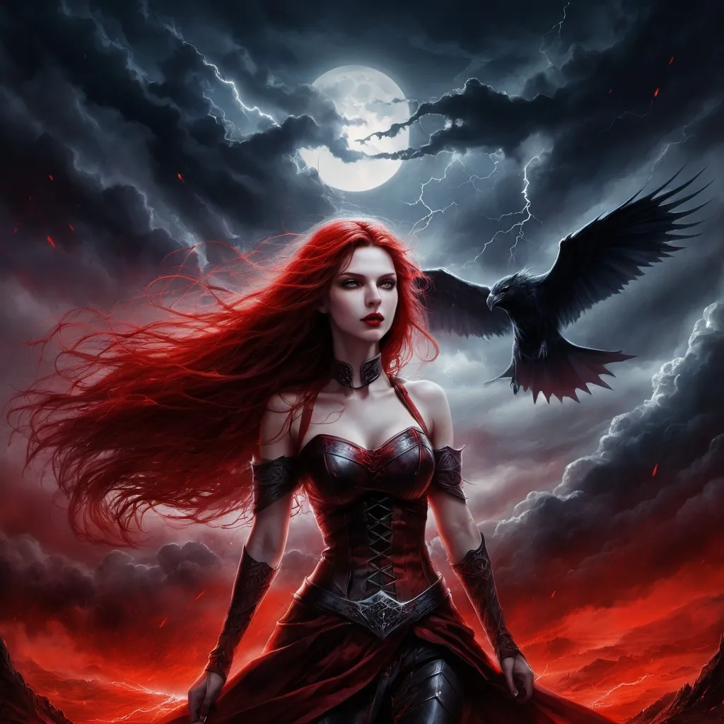 Prompt: Heroine of the night
Blood and thunder rushing through me
'Til the dawn of light
The sky is turning red