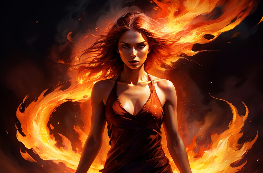 Prompt: Like a renegade
All alone she walks through fire
'Til she crashes and blazes
She's living on the edge