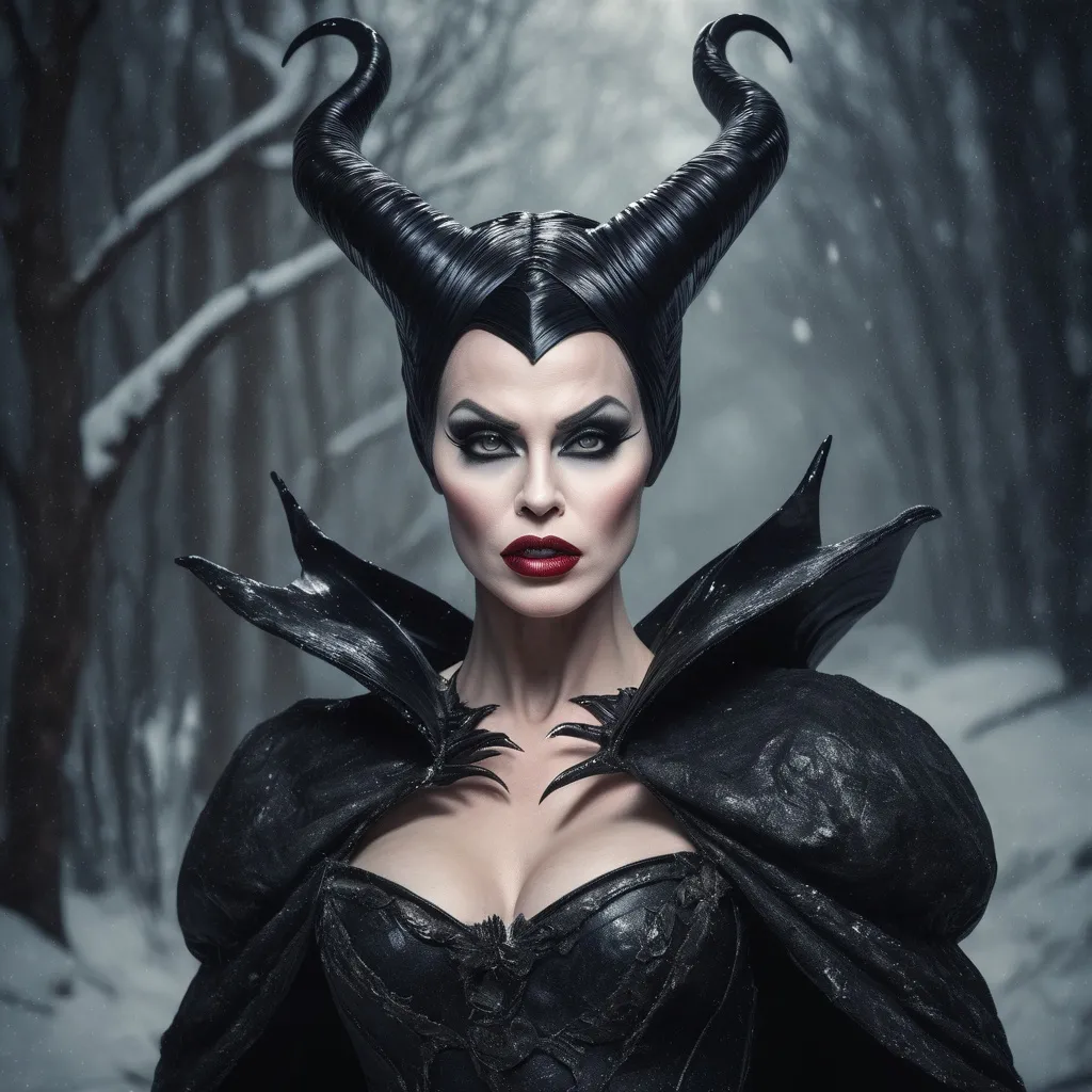 Prompt: Grunge medieval Maleficent drag queen bodybuilder (strong drag queen facial features), impasto, old picture effect, whimsical, highres, detailed, medieval, impasto, old picture effect, grunge, Snow White, fairy tale, dark tones, atmospheric lighting